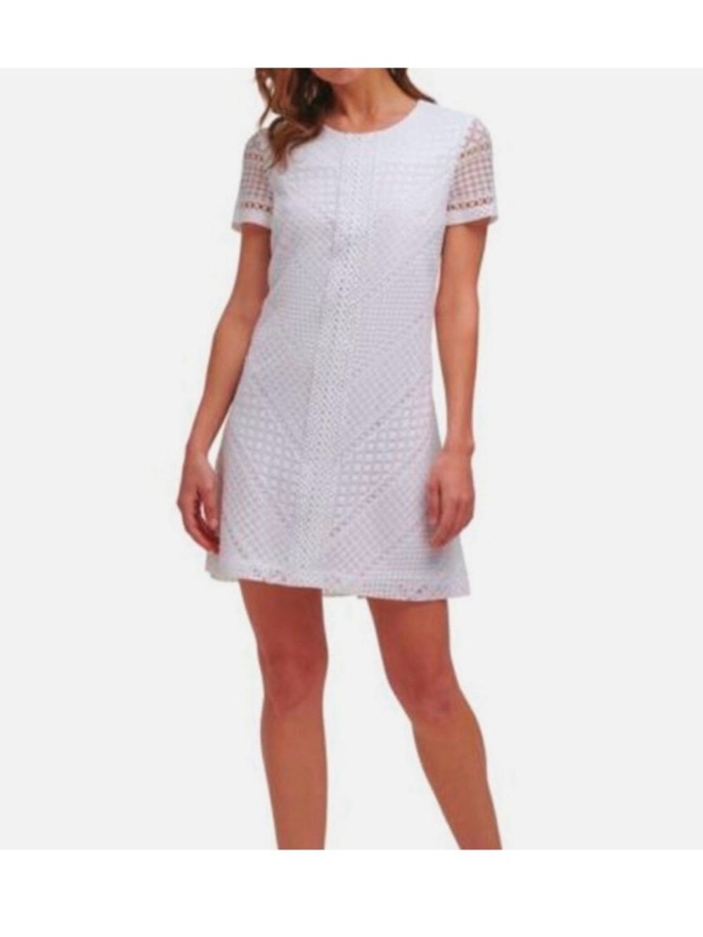 Jessica Howard White Lace-Detail Dress